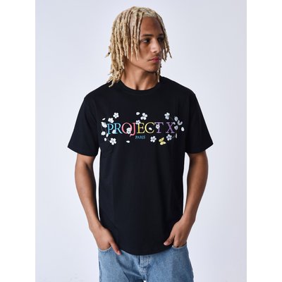 T-shirt fleurit brode PROJECT X