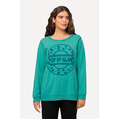 Sweat-shirt, lettrage brodé, col rond ULLA POPKEN
