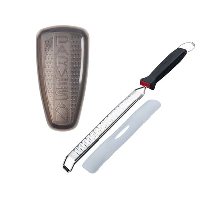 Duo Râpe à zeste longue à gros grain avec couvercle de protection FACKELMANN