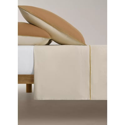 Drap plat percale de coton couleur réversible Lit 200 cm MANGO HOME