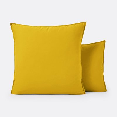 Scenario Plain 100% Washed Cotton Pillowcase LA REDOUTE INTERIEURS