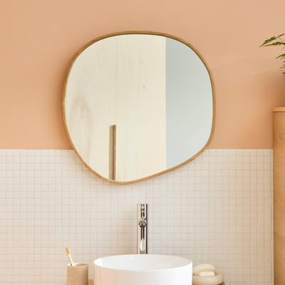 Miroir galet chêne 60x60cm LEONIE MOB IN