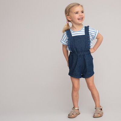 Salopette courte en denim light LA REDOUTE COLLECTIONS