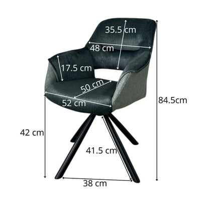 Fauteuil de table pivotant en tissu (lot de 2) IENA PIER IMPORT