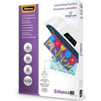 POCHETTE plastification A3 80 mic x100 FELLOWES