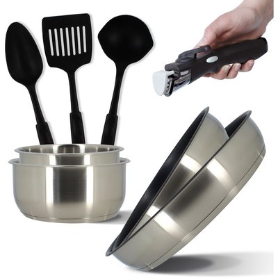 Batterie de cuisine 8 pcs inox amovible MENASTYL
