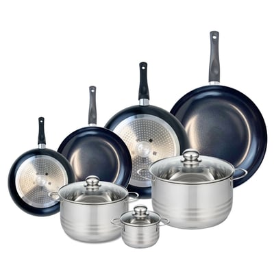 4 poêles 20/24/28/32cm + 3 faitouts 12/20/24cm PRIMA BRILLANT ELO