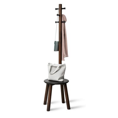 Portemanteau sur pied tabouret bois métal  PILLAR UMBRA