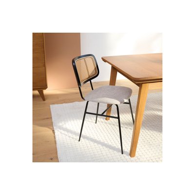 Chaises de salle à manger en cannage et tissu (lot de 2) - GLORIA HELLIN, DEPUIS 1862
