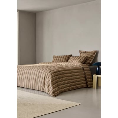 Housse de couette percale de coton rayures multicolores Lit 180/200 cm MANGO HOME