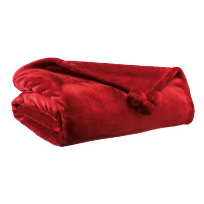 Plaid Tender Pompons VIVARAISE