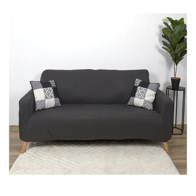 Housse De Canapé 2 Places Extensible Gris DECORATIE