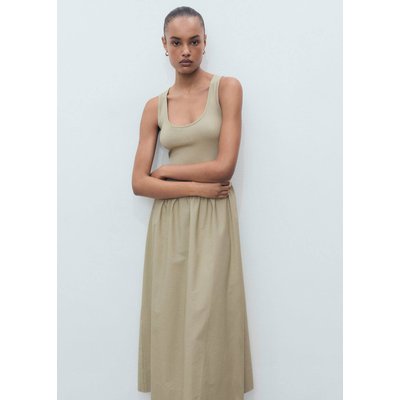 Robe évasée tissu combiné MANGO