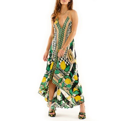 Robe de plage dos nu longue imprimé VOILA SICILY WILD