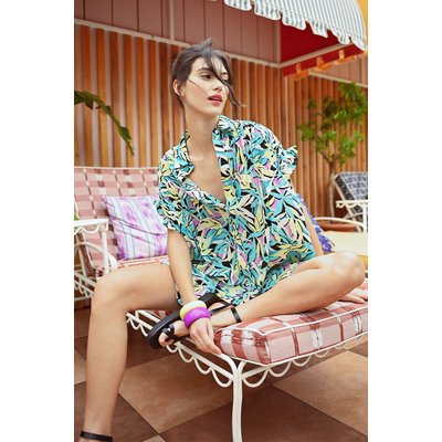 Robe chemise imprimée à fronces LILI SIDONIO