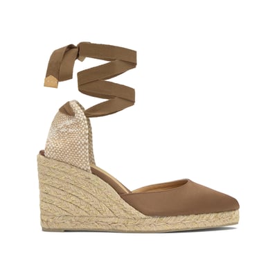 Espadrilles compensées en satin à bout pointu et lacets  JOYCE PLATFORM CASTANER