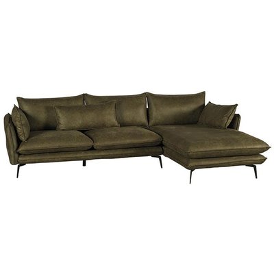 Canapé d'angle droit kaki microfibres MALMOE PIER IMPORT