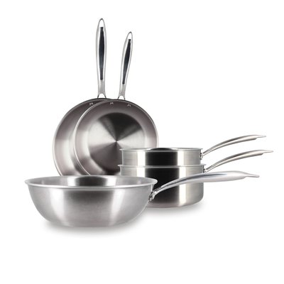 Batterie de cuisine 5 pièces en acier inoxydable, TRIPLY MENASTYL