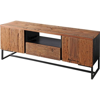Meuble TV en bois recyclé acacia et métal style industriel RECOLLECTION