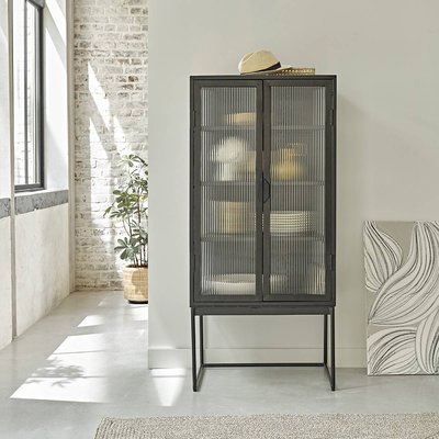 Vaisselier en métal et verre onduré 70 cm OCTAV BERAH GETAH