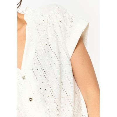 Top en dentelle ajourée boutonné LOLALIZA