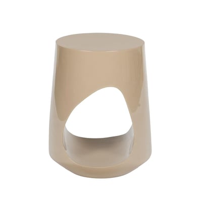 Bout de canapé rond taupe petit modèle Ø33 cm Irving AMADEUS