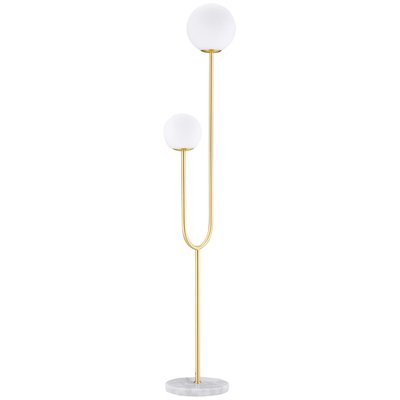 Lampadaire design néo-rétro 2 boules HOMCOM