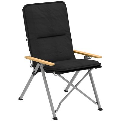 Chaise de camping pliable inclinable sac transport inclus alu bois tissu OUTSUNNY