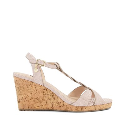 Sandales style Salomé à bride tressée et talon compensé en liège - KOALA DUNE LONDON