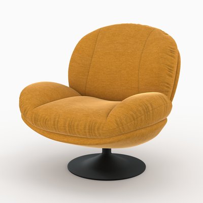 Fauteuil pivotant en tissu effet velours - RICCI RENDEZ-VOUS DÉCO