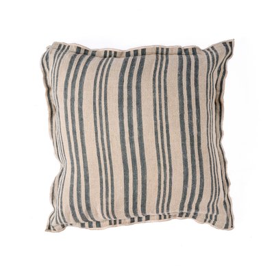 Housse de coussin en lin et velours NORDIC STRIPE BAZAR BIZAR