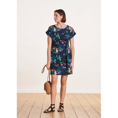 Robe courte à imprimé avec drapé LA FEE MARABOUTEE