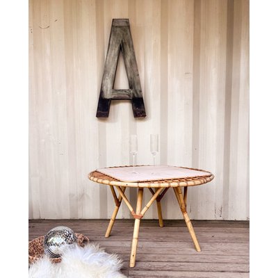 Table basse en rotin Nadine N°142 - Bon état DEBONGOUT