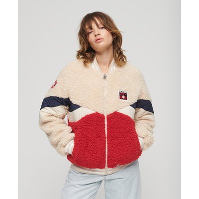 Veste fausse fourrure bordeaux La Redoute