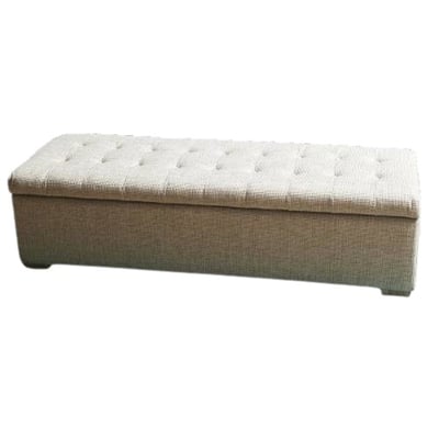 Banc avec coffre en revêtement lin L140 x H44cm - Vatican SIGNATURE