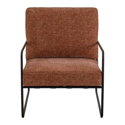 Fauteuil GASPARD en tissu jacquard de velours et métal BLANC D’IVOIRE