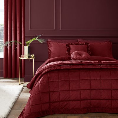 Kingsley Matt Velvet Quilted Bedspread - 220x220cm CATHERINE LANSFIELD