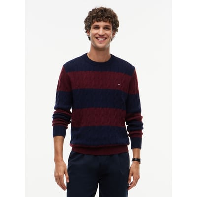 Pull col rond en laine torsadé TOMMY HILFIGER