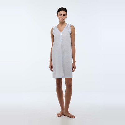 Chemise de nuit unie en plumetis de coton BIO GOTS MONOPRIX