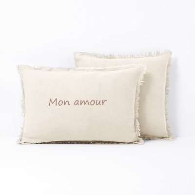 Housse coussin pur lin lavé personnalisée, Linange LA REDOUTE INTERIEURS