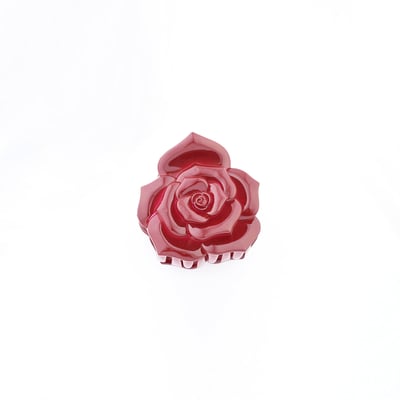 Pince à cheveux fleur de camélia bordeaux BALABOOSTE