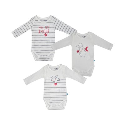 Lot 3 bodies bebe filaire coton bio SUCRE D'ORGE