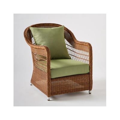 Fauteuil en résine BIARRITZ CHATAIGNE bouquet écru KOK