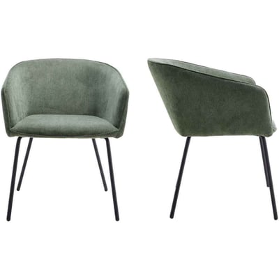 Lot de 2 fauteuils de table en velours côtelé - SWANN HOMIFAB