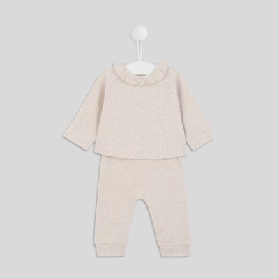 Ensemble côtelé uni en rib, en coton certifié Oeko-Tex BOUT'CHOU