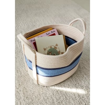 Petit panier en coton à rayures MANGO HOME