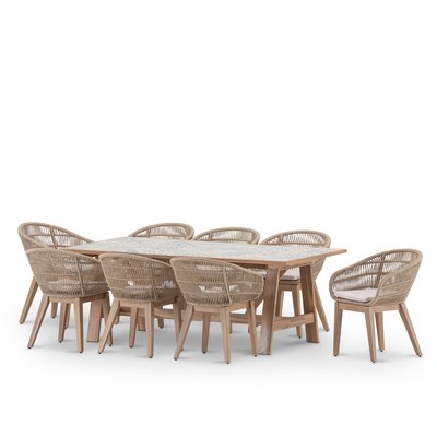 Salon de jardin, 8 chaises, LUCCA & PROVENZA DEFORA HOME