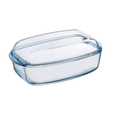 Cocotte rectangulaire en verre grand format - idéale 8 personnes PYREX