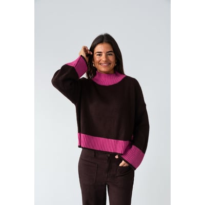 Pull col montant bords contrastés BRUNA MINDTRAVELER
