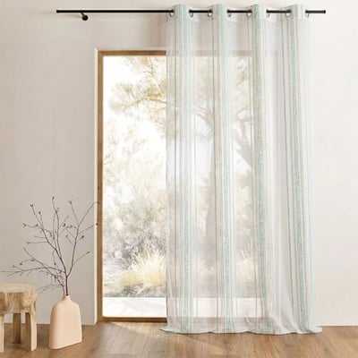 Voilage en jacquard à fines rayures verticales HOME MAISON